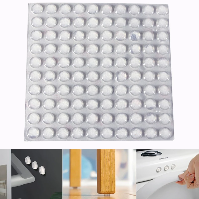 

100pcs/sheet Self-adhesive Door Stop Rubber Buffer Pad,Silicone Bumper Beads for Furniture,Mini Anti-Slip Noise-Reducing Pads