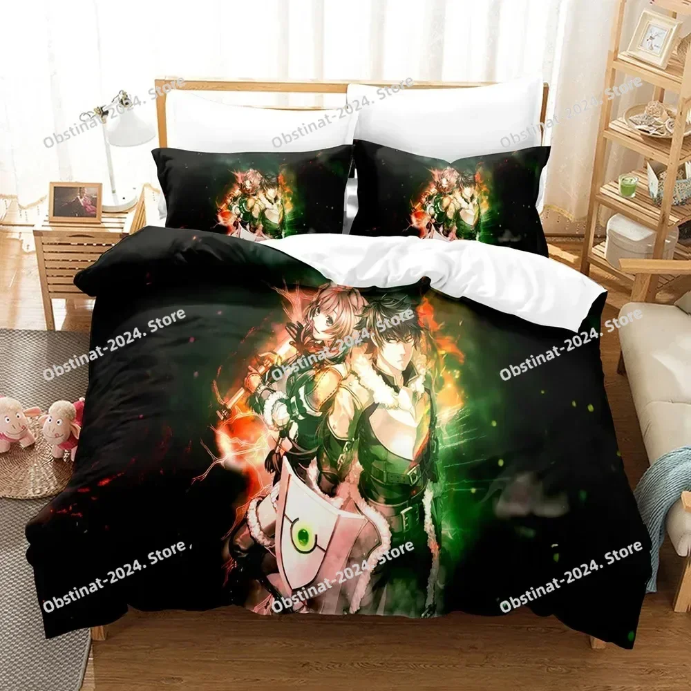 3D The Rising of the Shield Hero Bedding Set Printed Bed Set With Pillowcase Bed Duvet Cover Soft Single Double Queen King Size