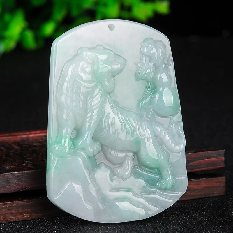 

Natural Jadeite Mountain Tiger Pendant, The Same Tiger Jade Necklace Pendant for Men and Women