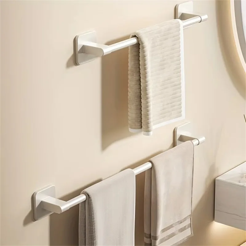 1 Piece Bar Size 40-60cm Storage Rack Towel Rack Of Bathroom Facilities White Non-Perforated Wall-Mounted Bathroom Towel