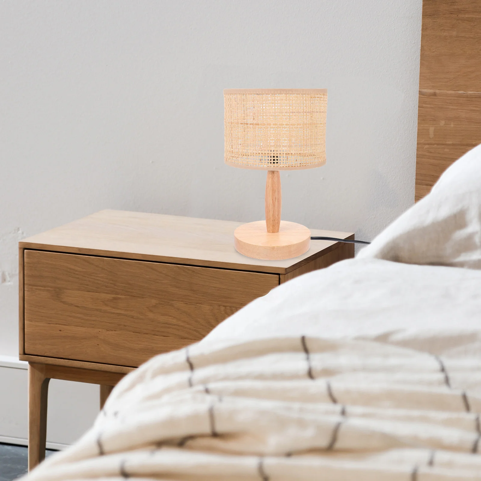 

2Pcs Round Solid Wood Lamp Base Wooden Night Light Stand Table Lamp Accessory Wood Base for Round Light Stands