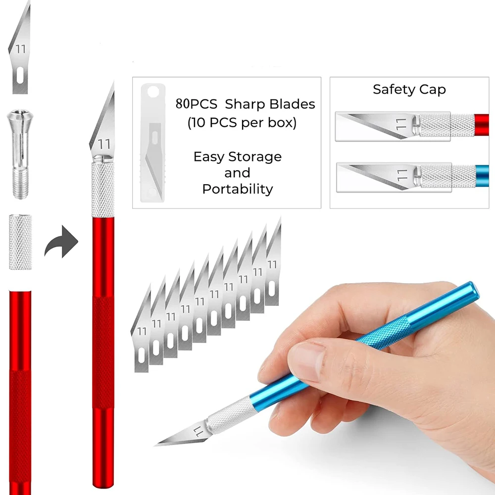 Exacto Knife Craft Knife Kit 2Sharp Hobby Knives Precision Craft Knife 80 Spare Craft Knife Blades for Art Scrapbooking Stencil