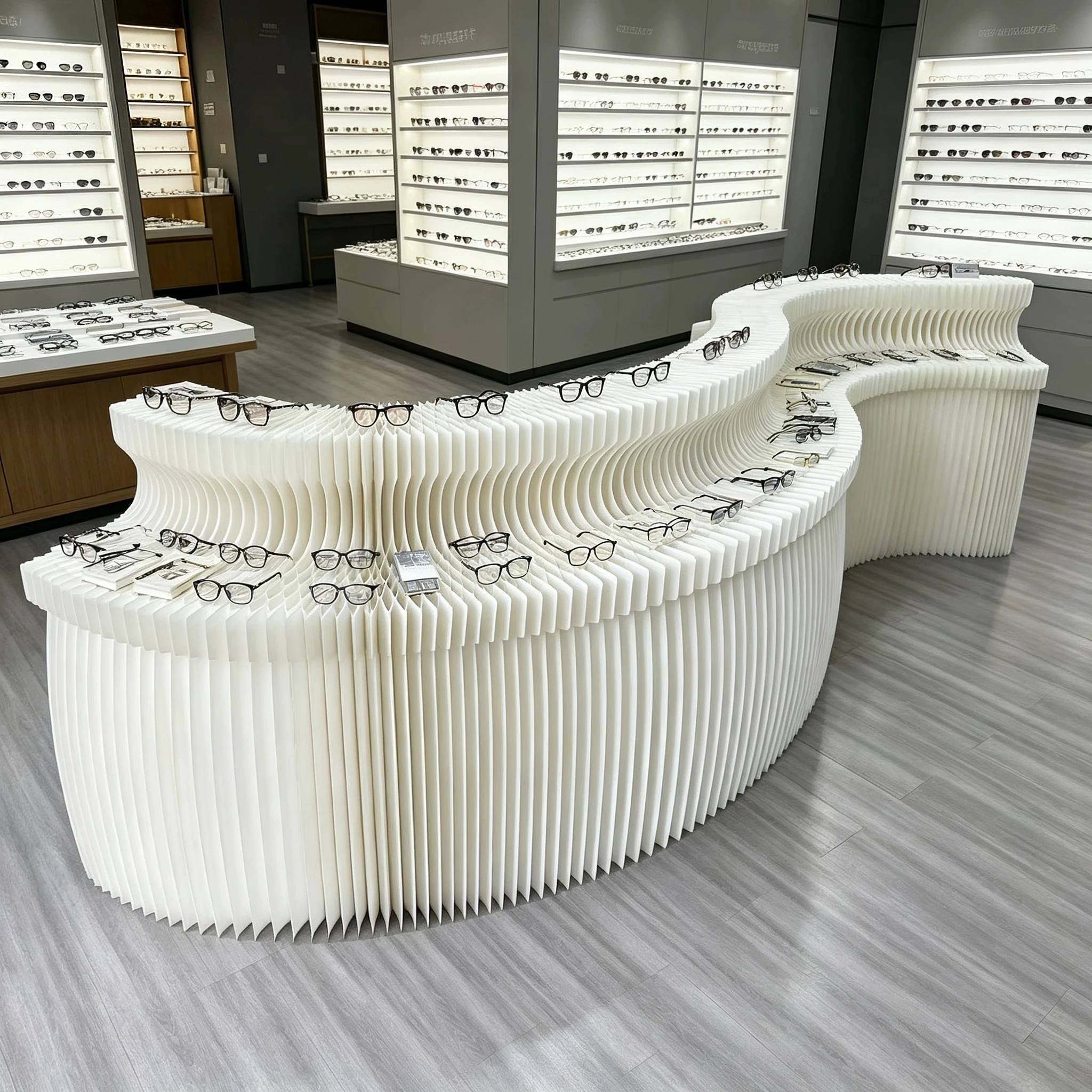 Folding Paper Long Display Shelf Commercial CreativeTelescopic Customizable Counter Column Showcase Factory Direct