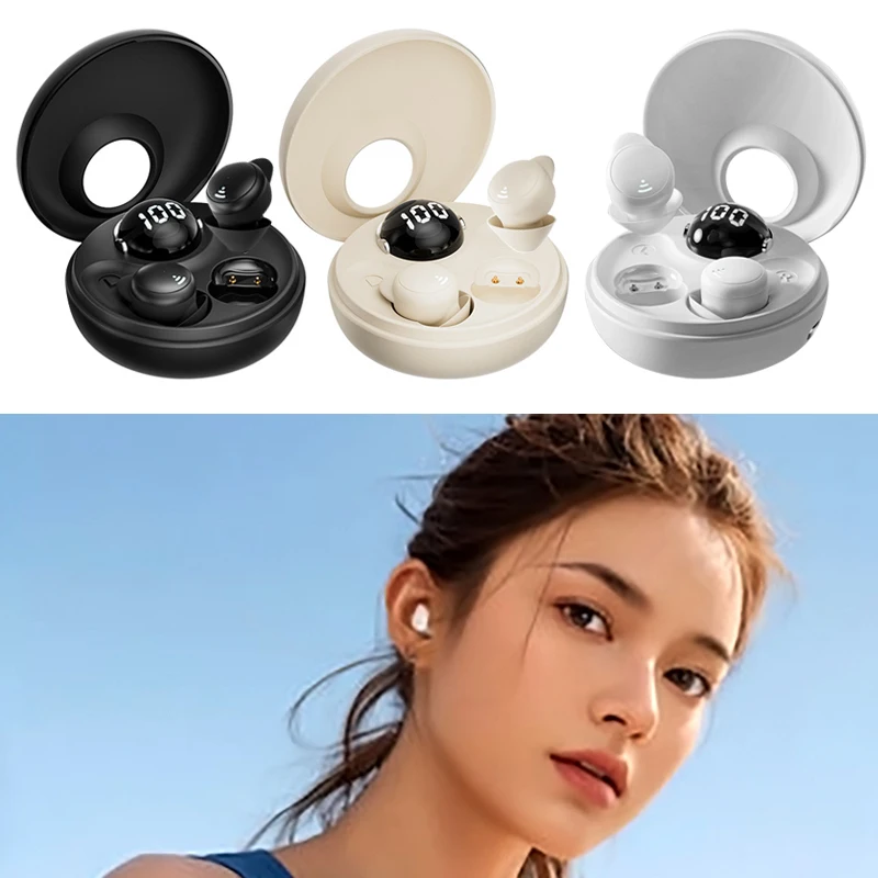 Mini invisível sono fones de ouvido tws sem fio enc cancelamento ruído bluetooth 5.4 sono no ouvido fones bluetooth
