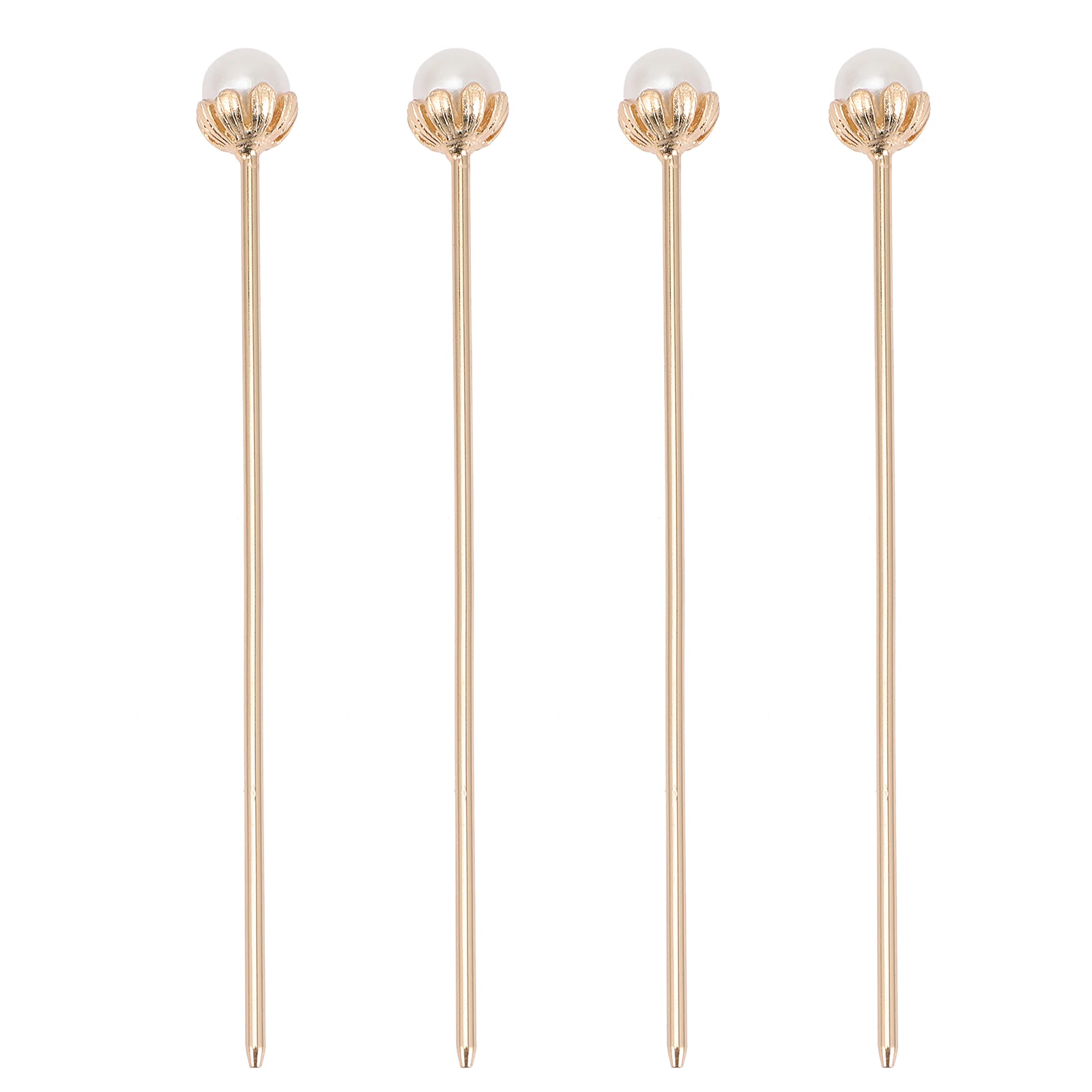 

4Pcs Pearl Lotus Hairpin Accessories Women Alloy Chopsticks Shiny Durable Elegant Hair Sticks Long Hair Styling Tool