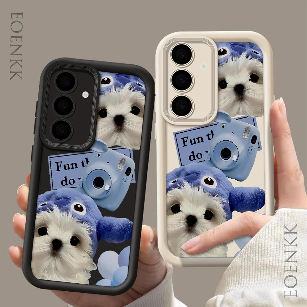 Funny Dog Silica gel Phone Case For Samsung Galaxy A35 A15 A25 A55 S25 S22 S21 S24 S20 S23 FE Note 20 Plus Ultra Anti-fall Cover