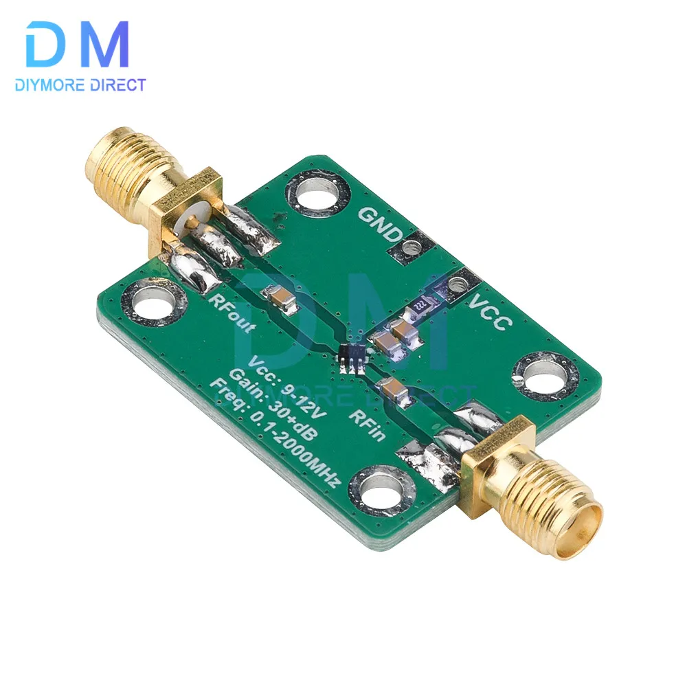 0.1-2000MHz 32dB Gain Broadband Low Noise High Frequency LNA RF Amplifier Module For FM HF VHF/UHF