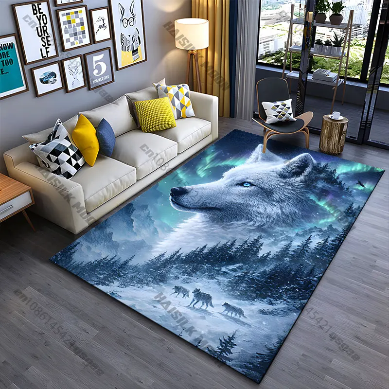 Natur-Wolfgeist-Winterharmonie-Teppich, Yoga-Wohnzimmer-Dekoration, Krabbelmatte für Kinder, Fußmatte, Teppich, Spielmatte