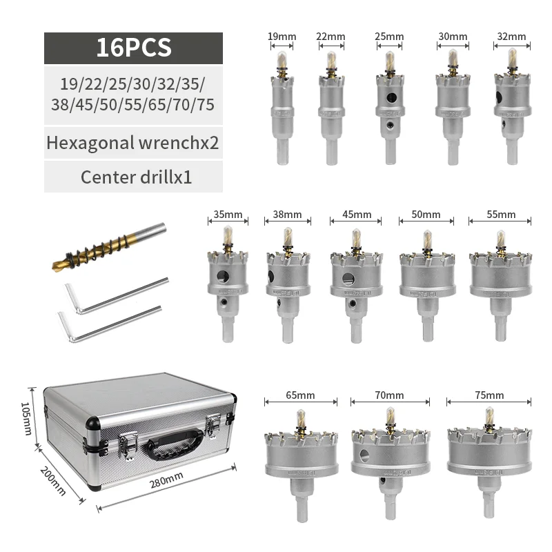 

TCT Tipped Cutter Metal Hole Sawstainless Steel Hole Saw Hole Saw Drill Set