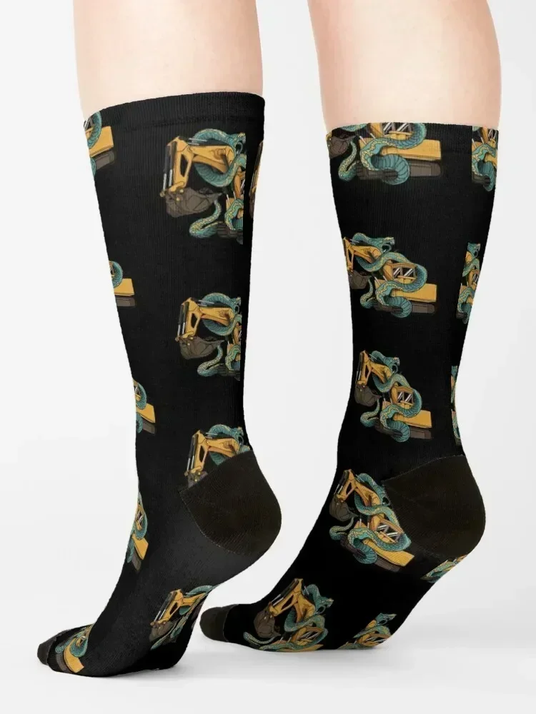 Excavator Vs Anaconda Socks winter New year's tennis Run Luxury Woman Socks Men's