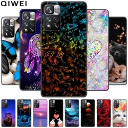 Soft Cover for Redmi Note 11 Pro Plus 5G Phone Case Lovely Black Silicone Funda for Xiaomi Redmi Note 11 Pro+ Plus TPU Covers