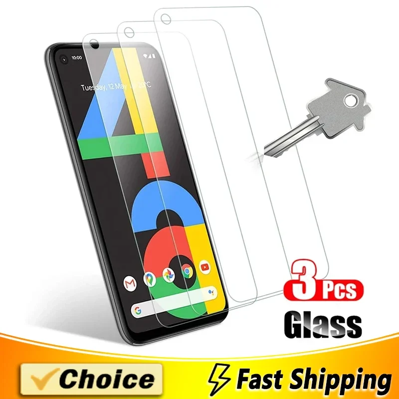 3PCS Safety Protective Glass For Google Pixel 3 5 3A 6 Full Cover Screen Protector For Pixel 6A 7 7A 4 XL 4A 5A Tempered Glass