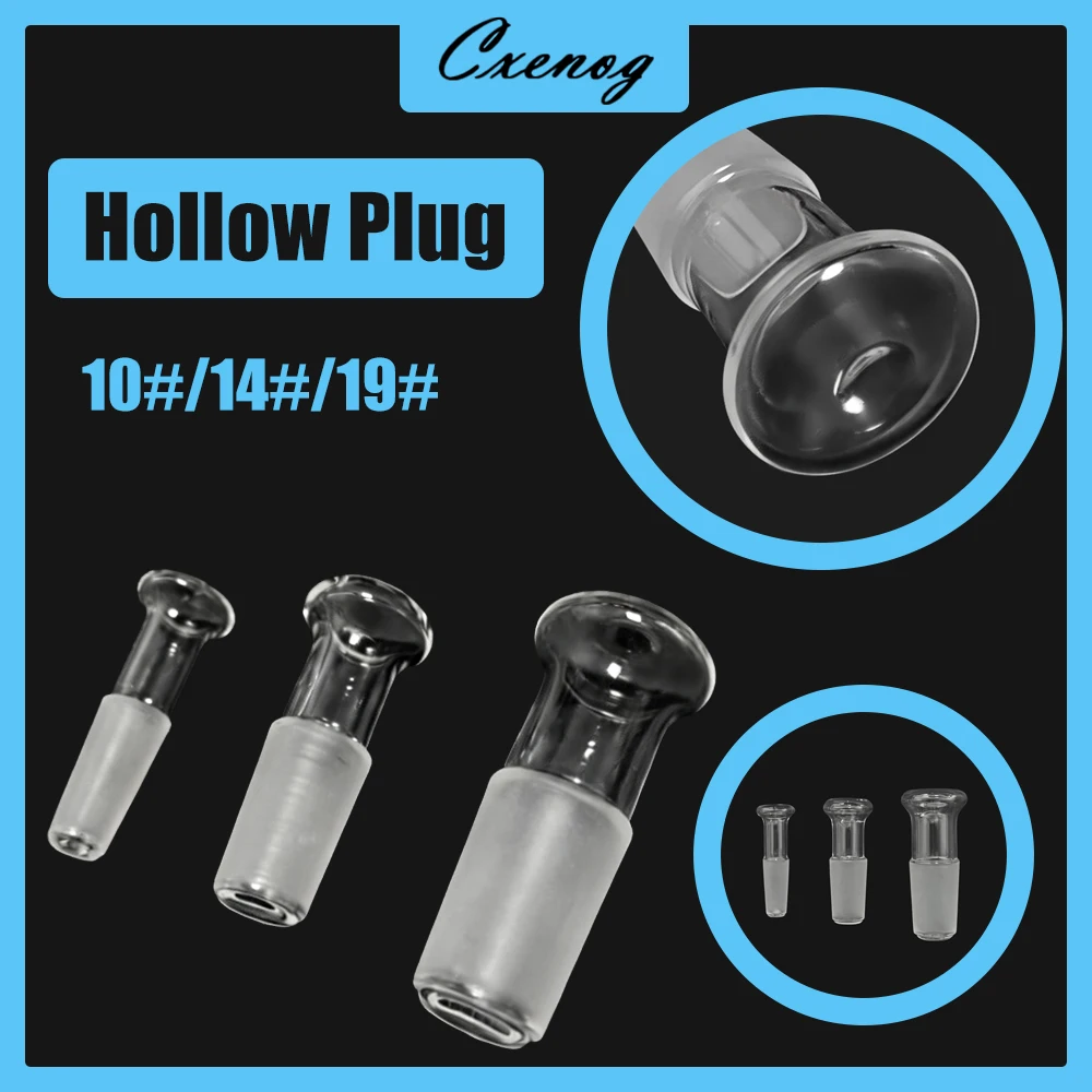 Lab Glass Hollow Plug 10mm 14mm 19mm Standard Mouth Stopper Grinding Air Plugs for Flask School Experiment
