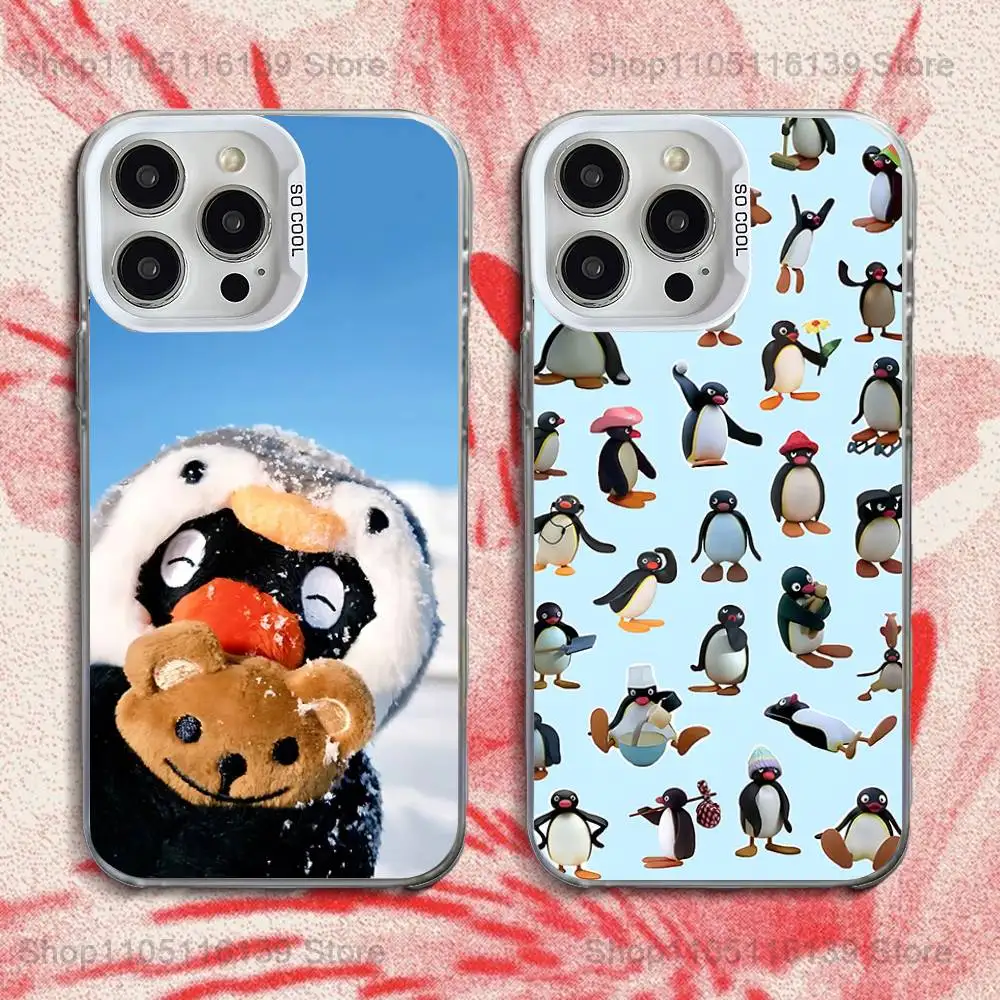 

Happy P-Pingu Penguin Phone Case For iPhone 16,15,14,13,12,11,Pro,XS,Max,Plus,Mini,SE White Candy Matte Shockproof Cover