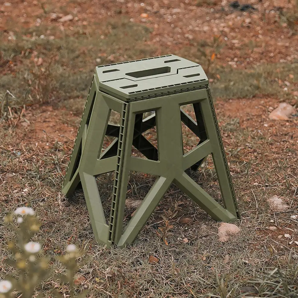 

Plastic Stool Men Camping Stool Outdoor Portable Folding Stool High Load-bearing Handle Design Fishing Stool Square Stool Maza