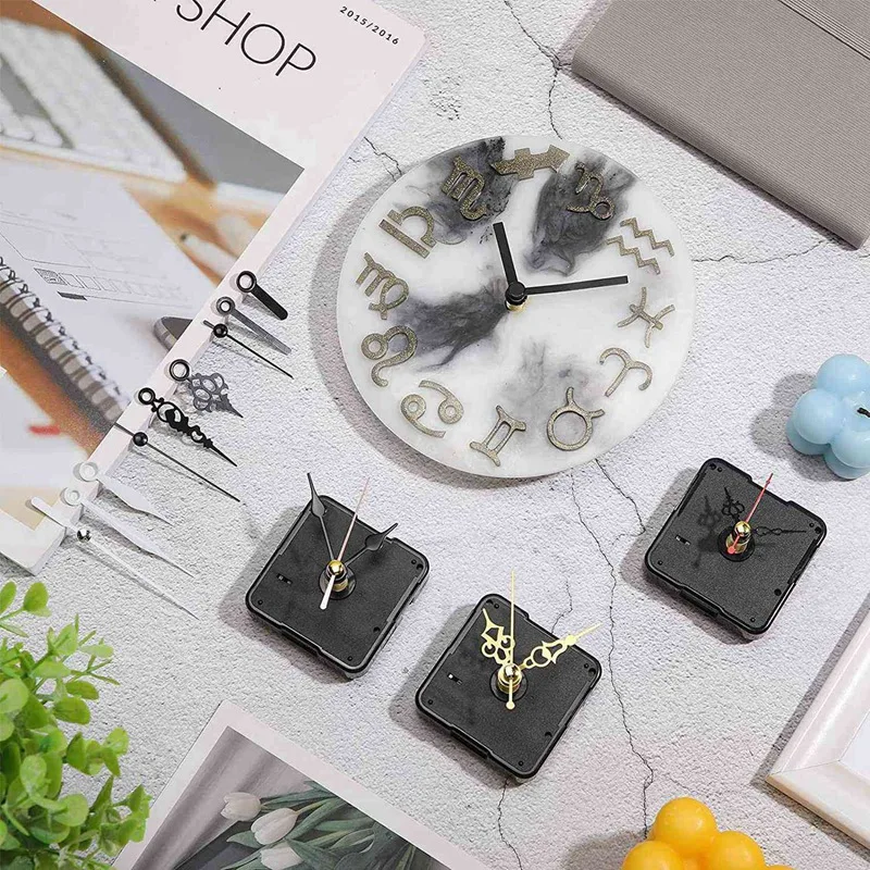 20 Pcs Clock Movement Mechanism Parts Silence Quartz DIY Wall Clock With 28 Different Pairs Clock Hands Replacement Kit