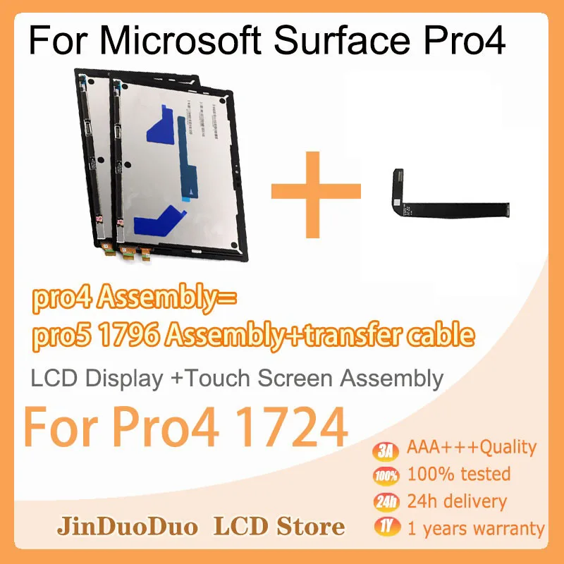 Imagem -03 - Original para Microsoft Surface Pro3 1631 Pro4 1724 Pro5 1796 Pro6 1807 Pro7 1866 Pro7 Plus 1960 Pro8 1983 Prox Lcd Display Touch