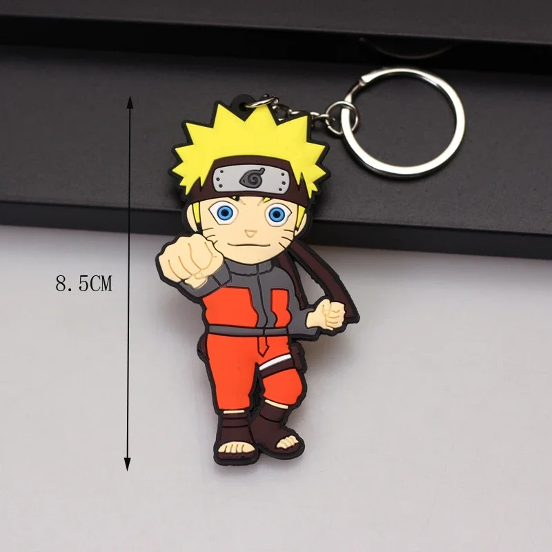 MINISO New Anime Naruto Keychain Naruto Kakashi Uzumaki Sasuke Pendant Double Sided Silicone Bag Hanging Festival Gift