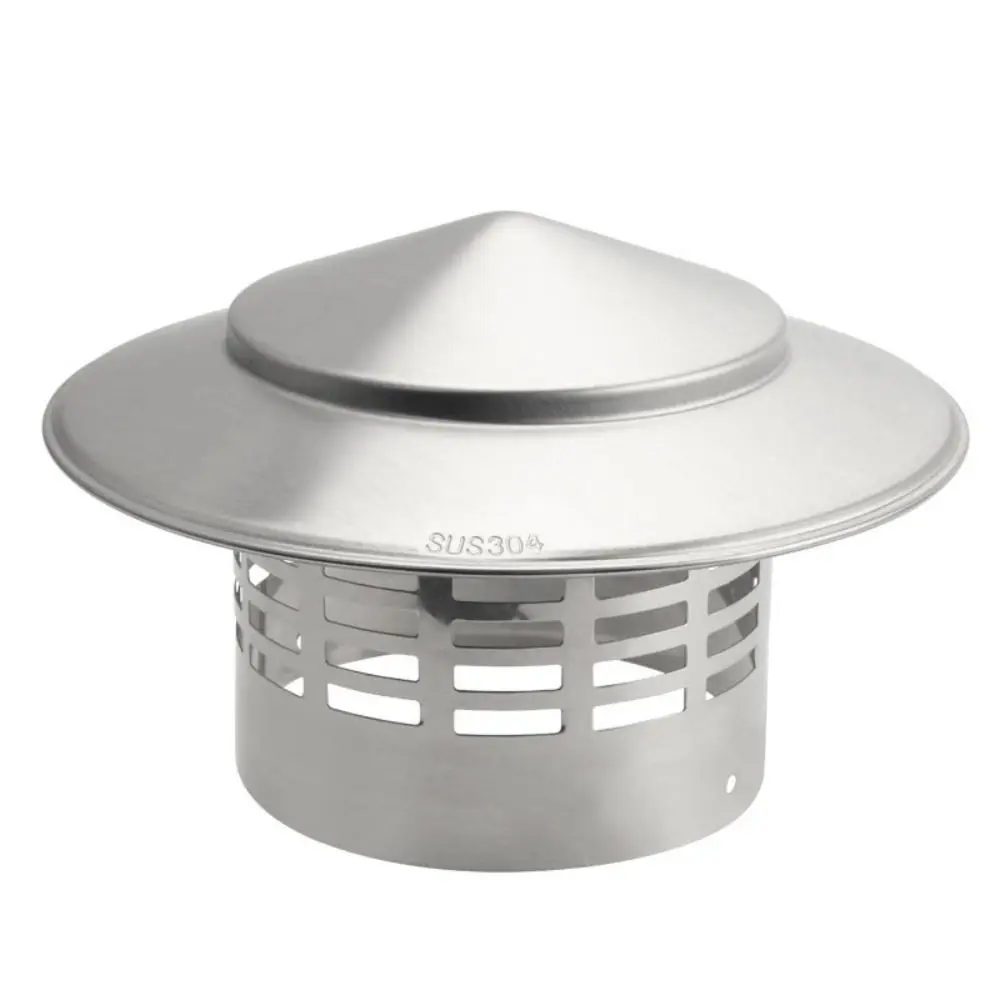 Stainles Steel Chimney Cap 75-200mm Smoke Exhaust Hood Stove Pipe Protector Cover Exterior Wall Rain Pipe Cap Fireplaces