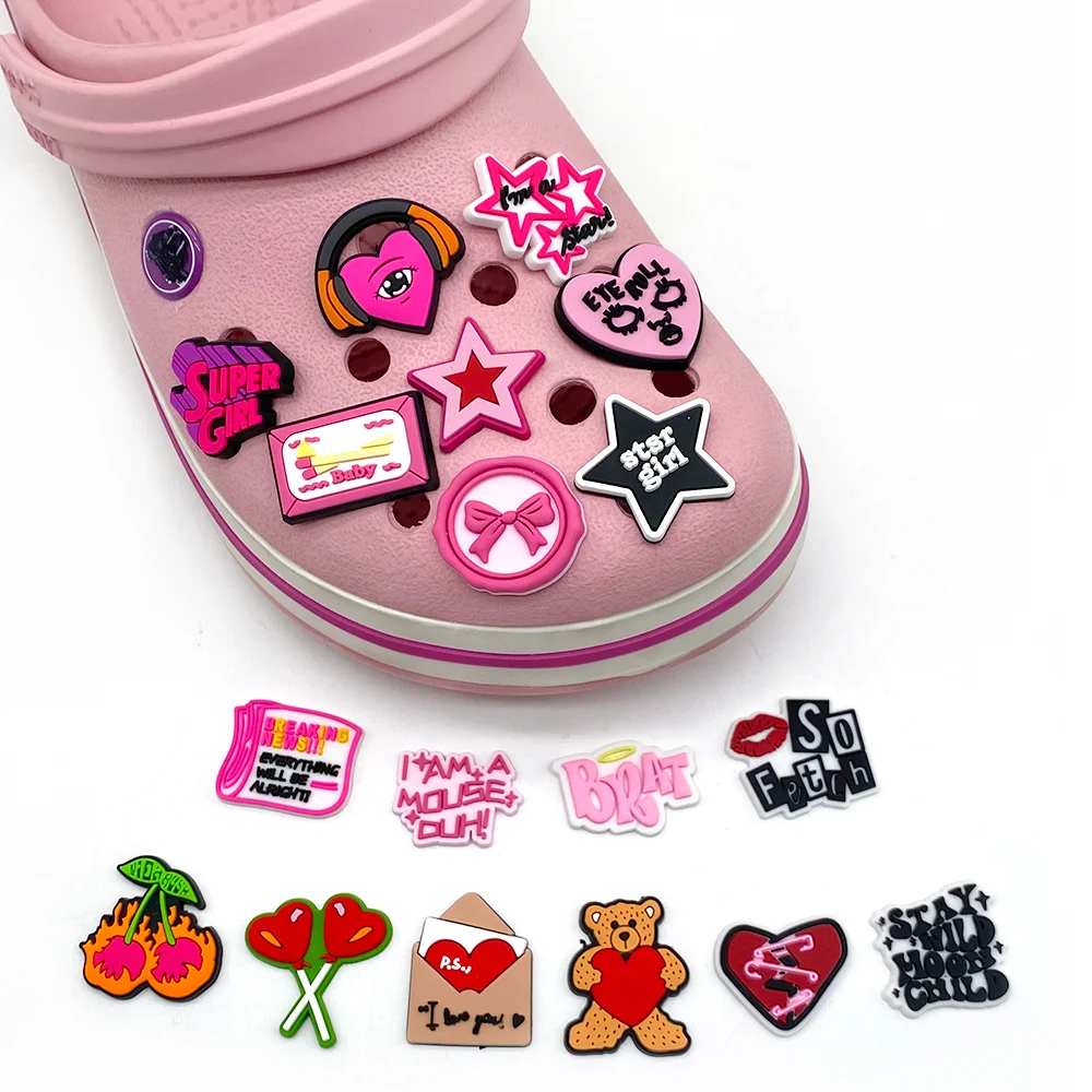 Y2K heart star music sexy Shoe Charms for Clogs Sandals Decoration Shoe Accessories Charms for Friends Gifts