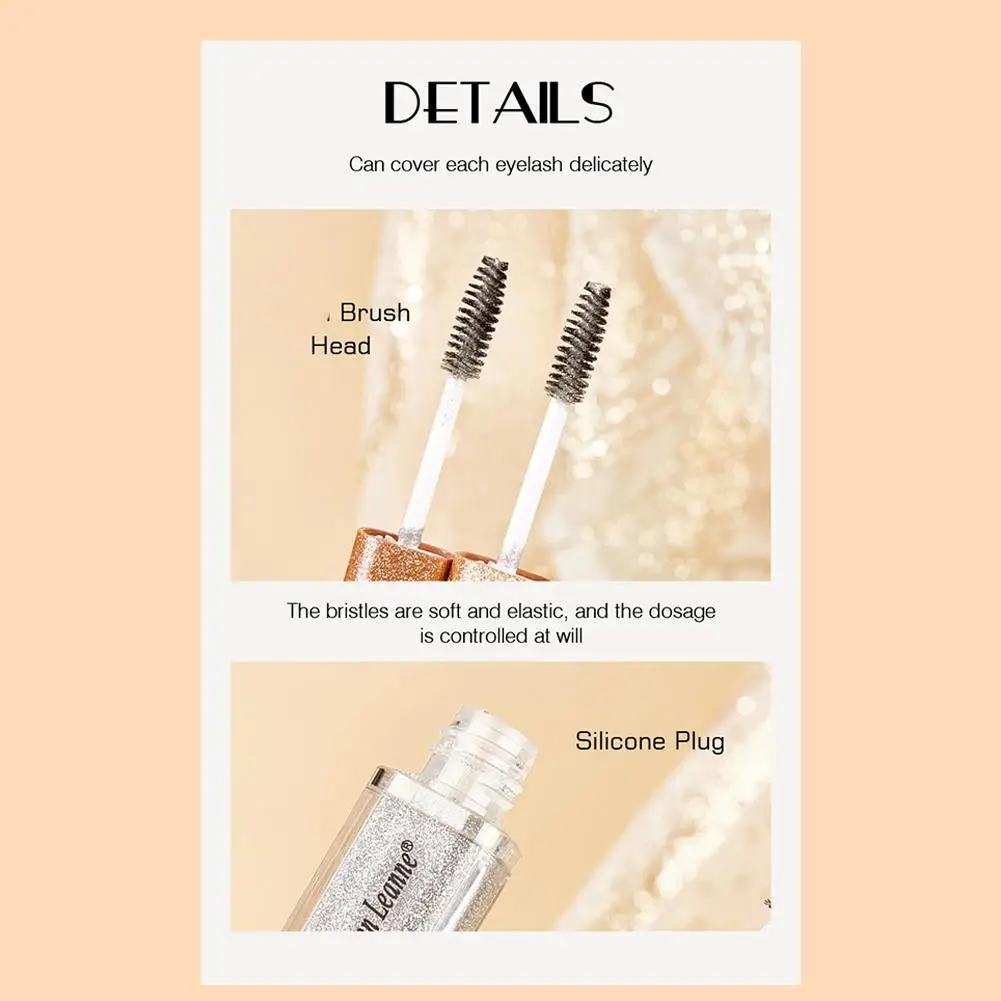7 Colors Glitter Mascara Quick Dry Long Lasting Waterproof Curling Thick Shiny Eyelash Fashional Sexy Diamond Mascara For Makeup