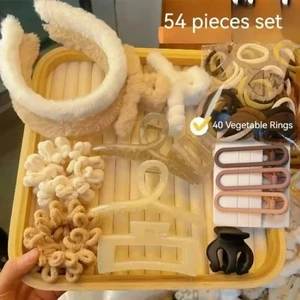 54 قطعة الخريف والشتاء الحليب الشاي نظام لون عصابات الشعر انتزاع كليب الأمعاء الكبيرة الشعر الفرقة الجانبية كليب عالية المرونة شعر الفرقة أعلى 10 مبيعات لضفادع شجرة المطاط - رقم 4