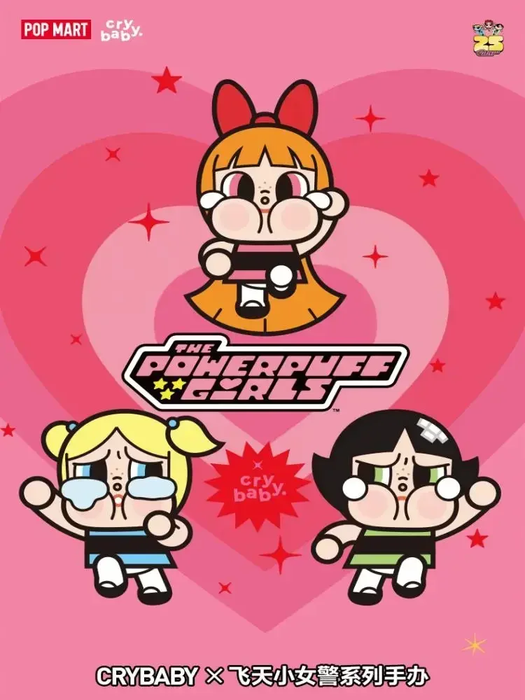 POP MART CRYBABY X Powerpuff Girls Serie Original Blind Box Überraschung Mystery Box Niedliche Anime Action Figur Ornamente Figuren