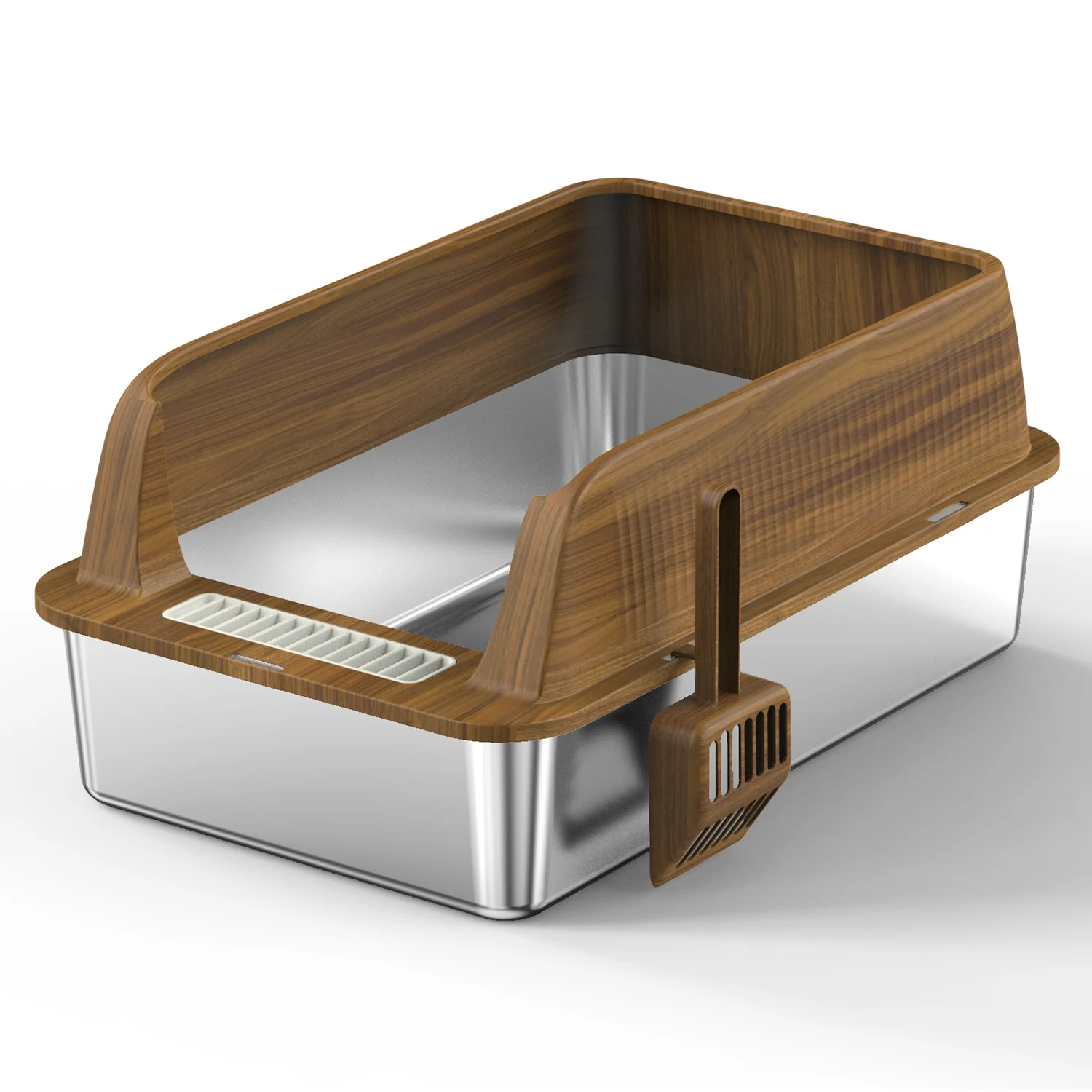 OEM Semi-Enclosed Indoor Cat  Pan Washable Detachable Plastic Cat Toilet with Easy Clean Feature Anti-Splash Design