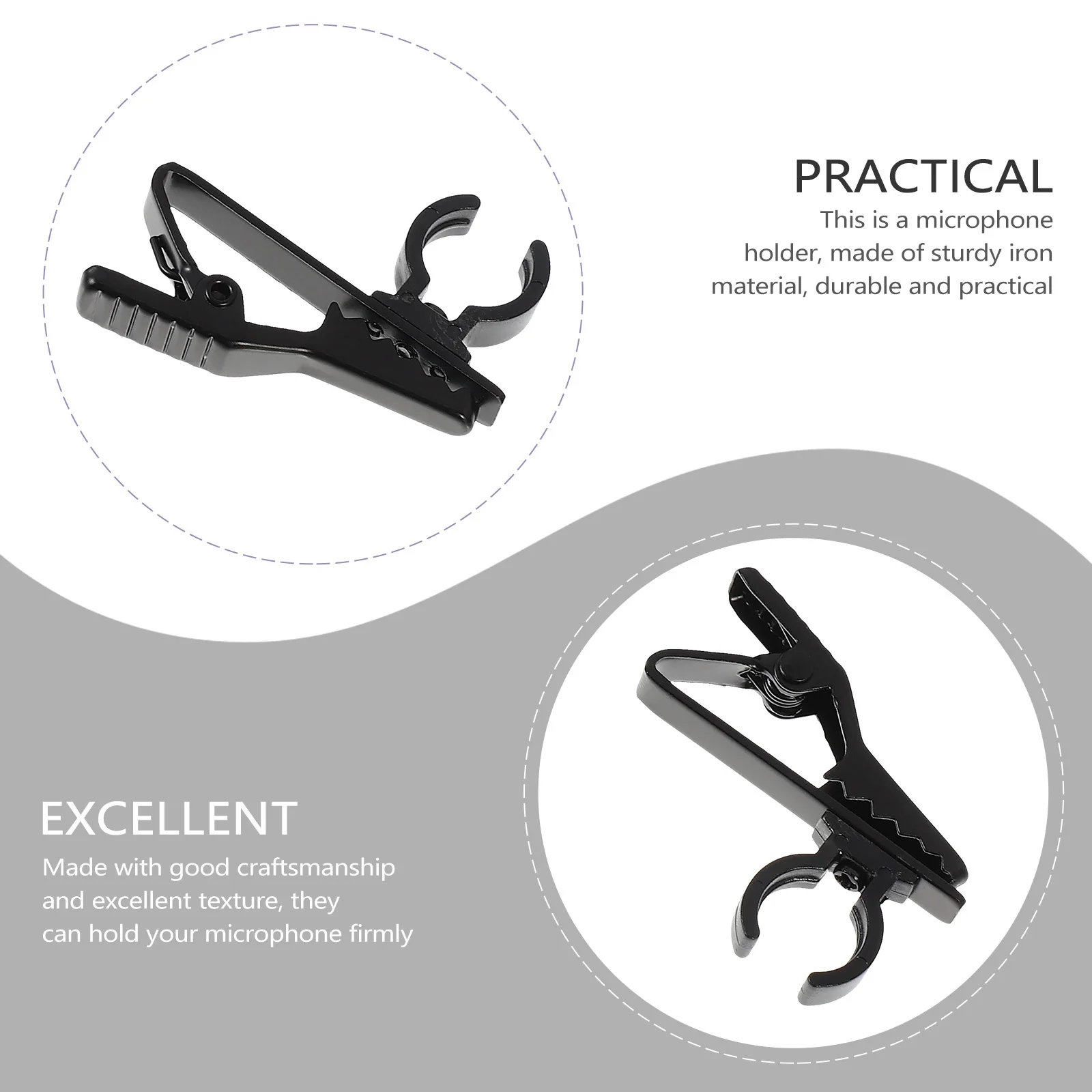 

10Pcs Microphone Lavalier Clips Iron Holders for Shirt Collar Durable Practical Portable for Ktv Stage Performances