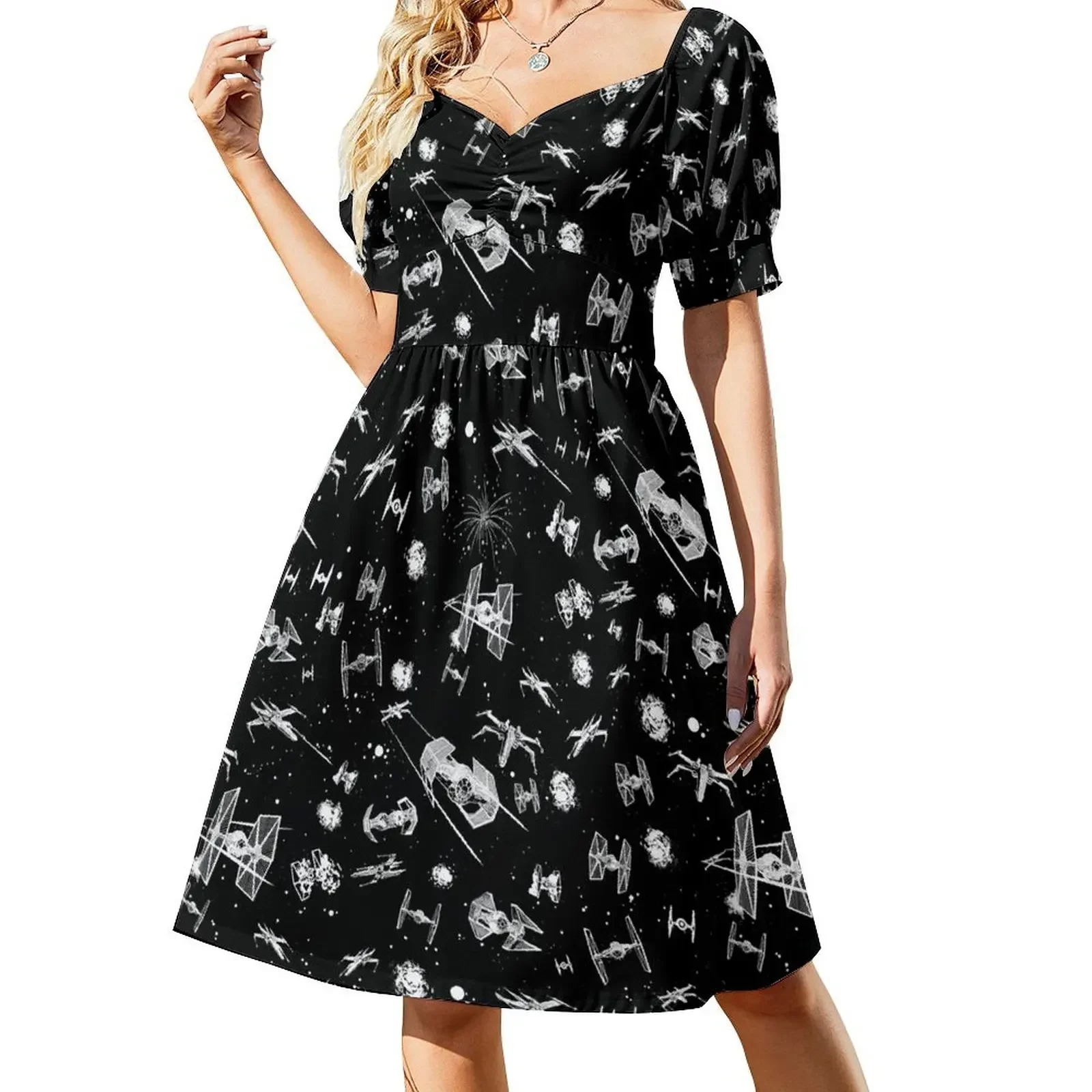 

Space Ship Battle Sleeveless Dress party dress women elegant luxury elegant women's sets Woman clothing