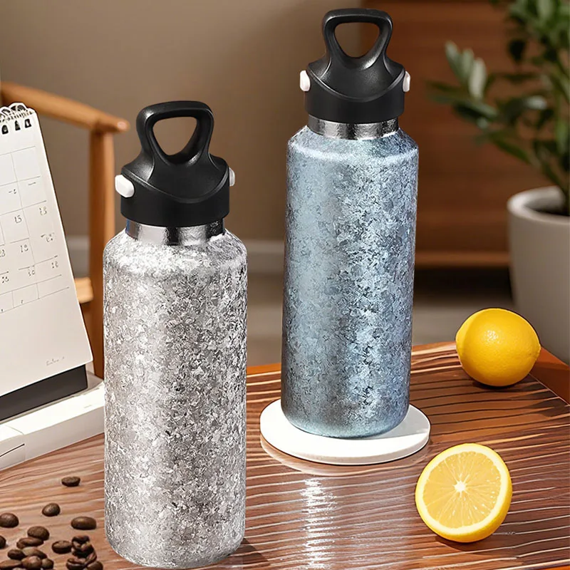 

350/500ml Pure Titanium Thermal Water Bottle With Quick-opening Cap,Double-layer Vacuum Drinkware,Outdoor Sports Thermos Cup