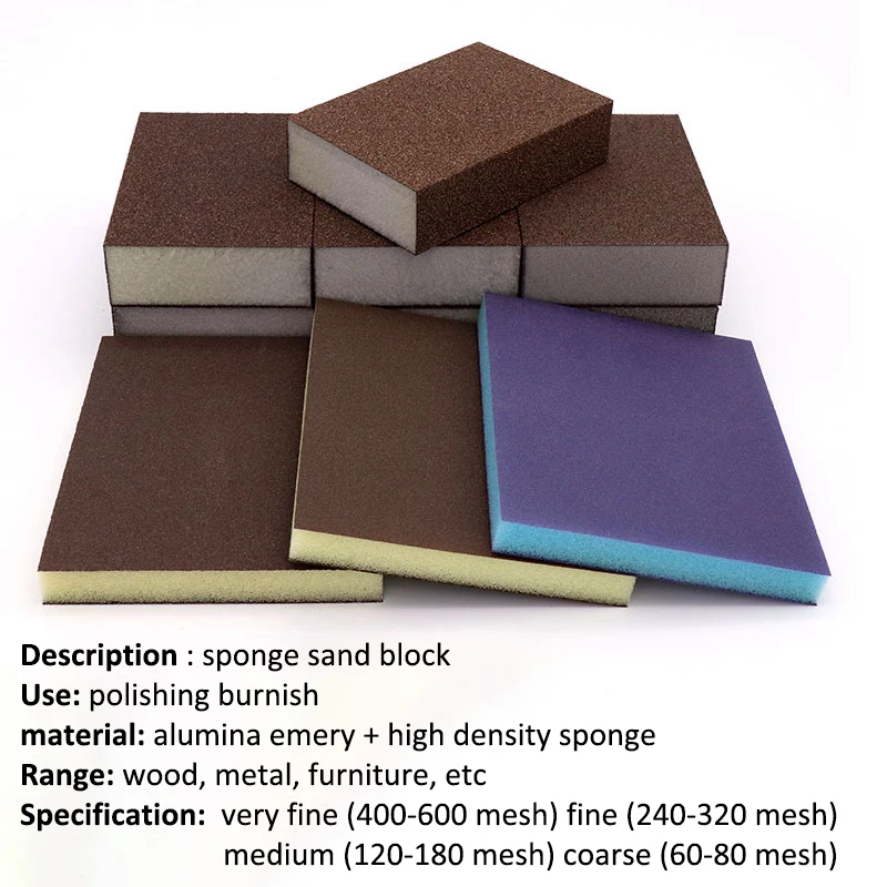 1pcs Polishing Sanding Sponges Sanding Blocks 100*70*25mm Sponge Sands Block Grinding Wood Furniture Metal Derusting Sandpaper