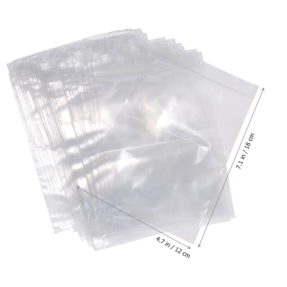 

100pcs Plastic Sealed Bags Transparent Reclosable Storage Long Term Use Safe Premium Material Zip Seal Beads Buttons Coins