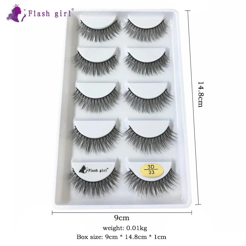 5 คู่/ถาด 3D ธรรมชาติหนาแน่นยืดหยุ่นและ reusable ยาวนาน Full strip eyelashes extension พร้อม customizable