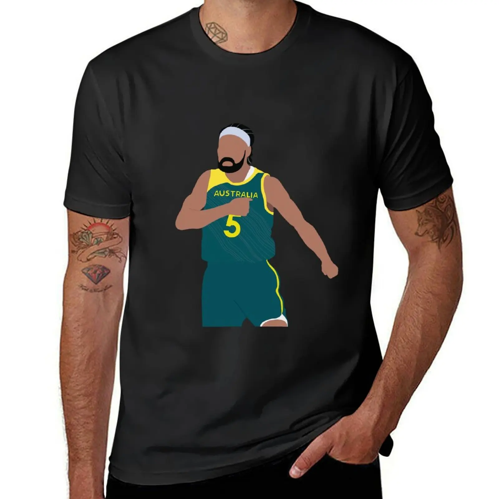 Patty Mills T-Shirt customs design your own sports fans Short sleeve tee vintage mens graphic t-shirts pack