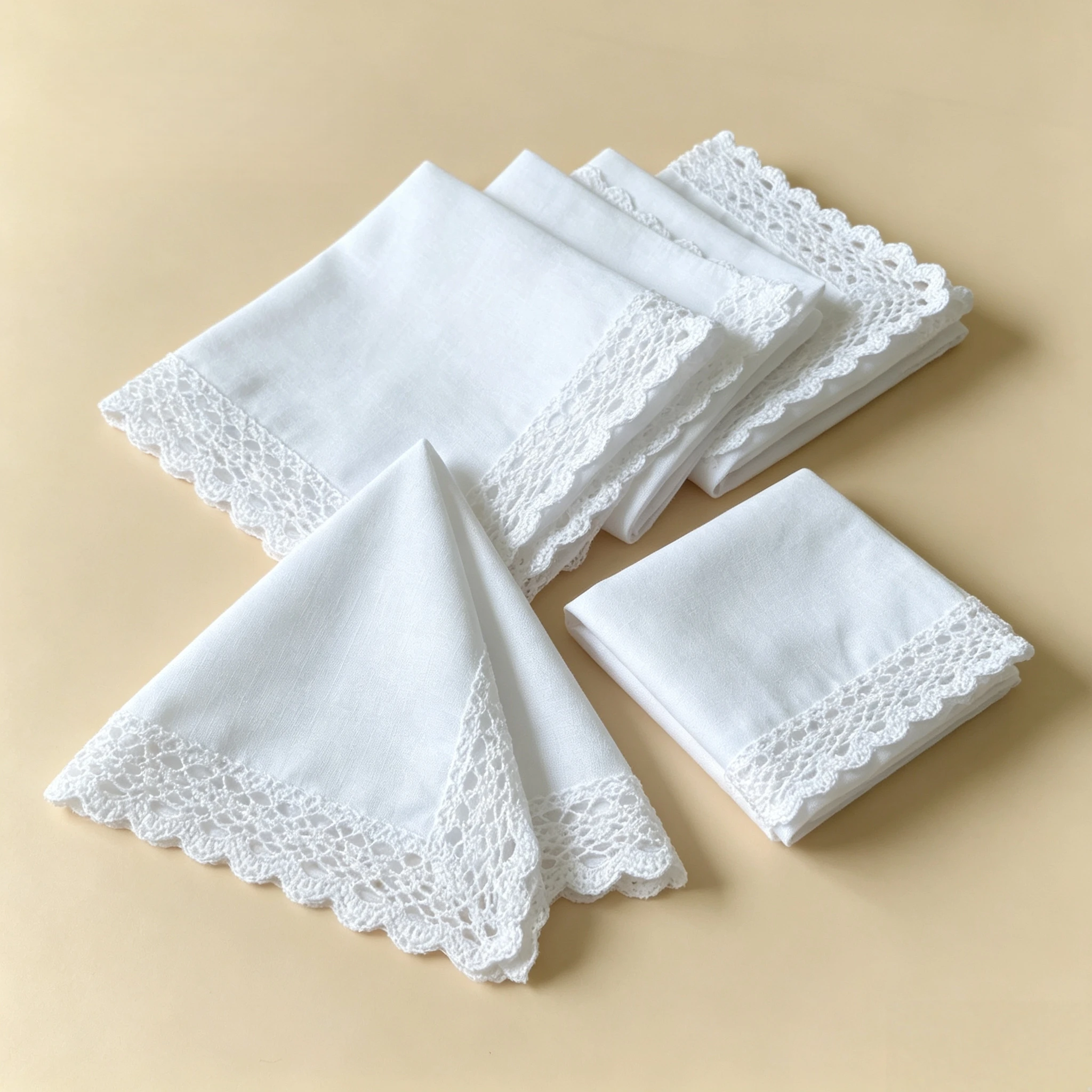 3/6er-Pack 33,5 cm/13,18 Zoll Dünne Reine Baumwolle Weiße Spitzen-Taschentücher Unisex Hochzeits-Andenken – Detail 4