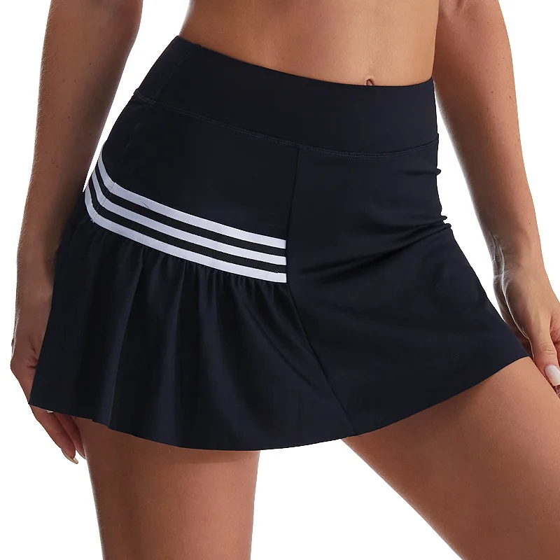 Antibom Fake Two-piece Sports Short Skirt for Women Cool and Antibacterial Yoga Shorts Anti Glare Tennis Skirt Pants