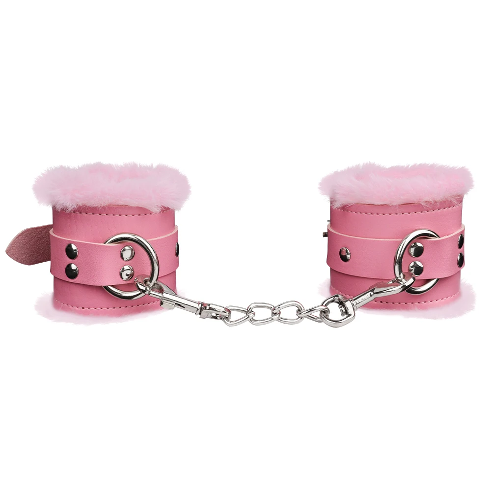 Bondage Handcuffs Soft Furry Wrist Cuffs Bondage Restraints SM Toys Pink Fuzzy Hand Cuffs for Adults Games