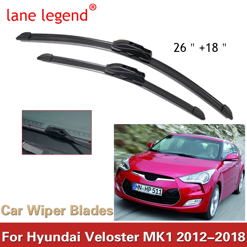 

Lane Legend Wiper Front Wiper Blades Set Kit For Hyundai Veloster MK1 2012 - 2018 Windshield Windscreen Window 26"+18"