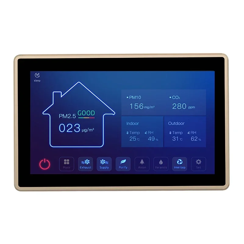 PM2.5 Temperature Humidity Fresh Air Ventilator Controller Fresh Air Ventilation System Intelligent Tuya Control