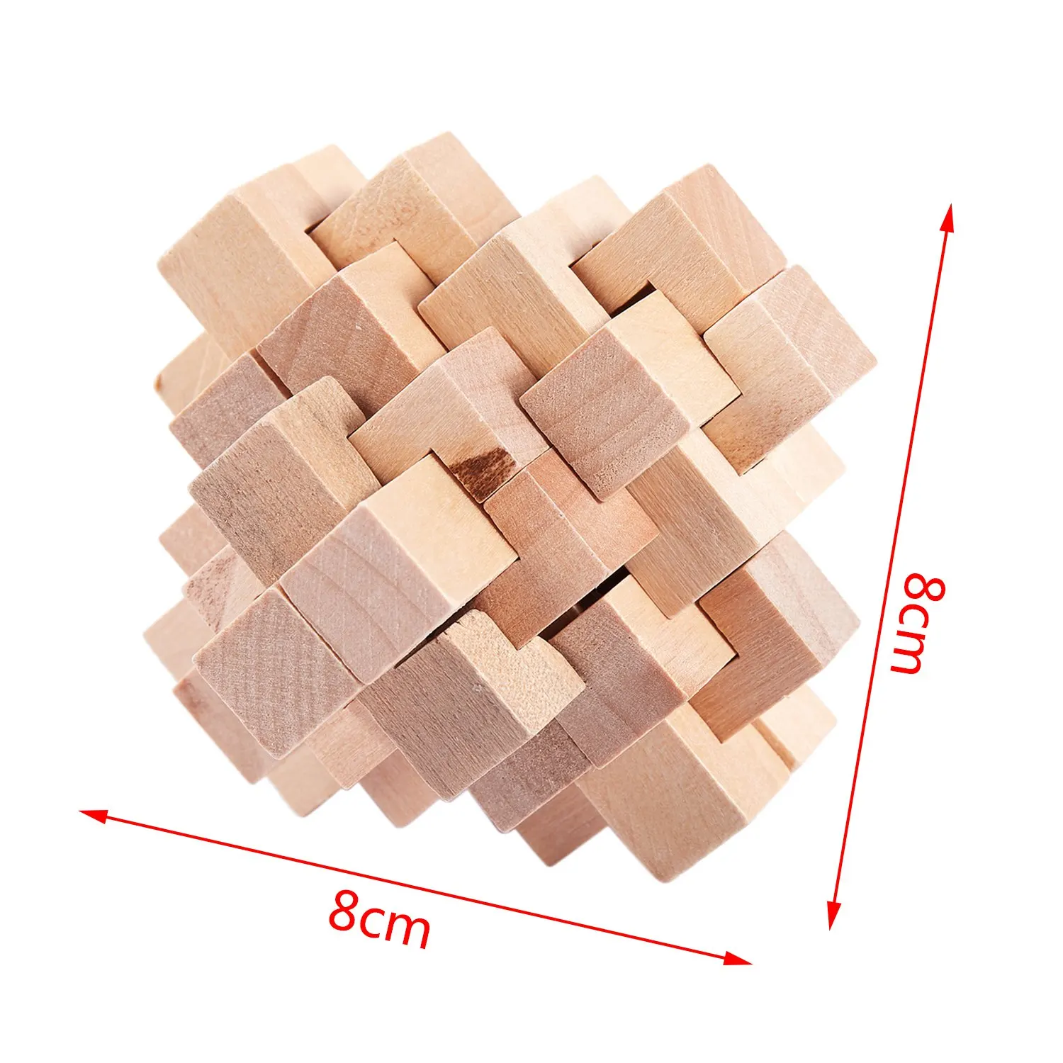 

-A12R Wood Puzzle Brain Teaser Toy Games For Adults / Kids & Wooden Puzzle Magic Ball Brain Teasers Toy Intelligence Game Sphere