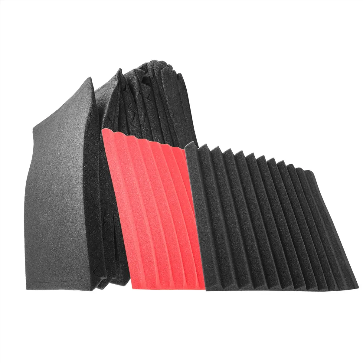 【STOCK】48 Pcs Sound Insulation Board Acoustic Panel Studio Foam Wedge Fireproof Soundproof Cushion Wall Board,2.5 x 30 x 30cm
