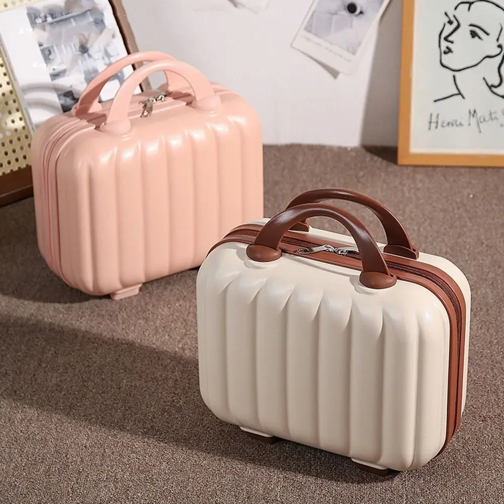 Portable Mini Luggage Candy Color Handheld Suitcase Wear-resisting 14-inch Cosmetic Cases Girl Travel Organizer Travel Accessory