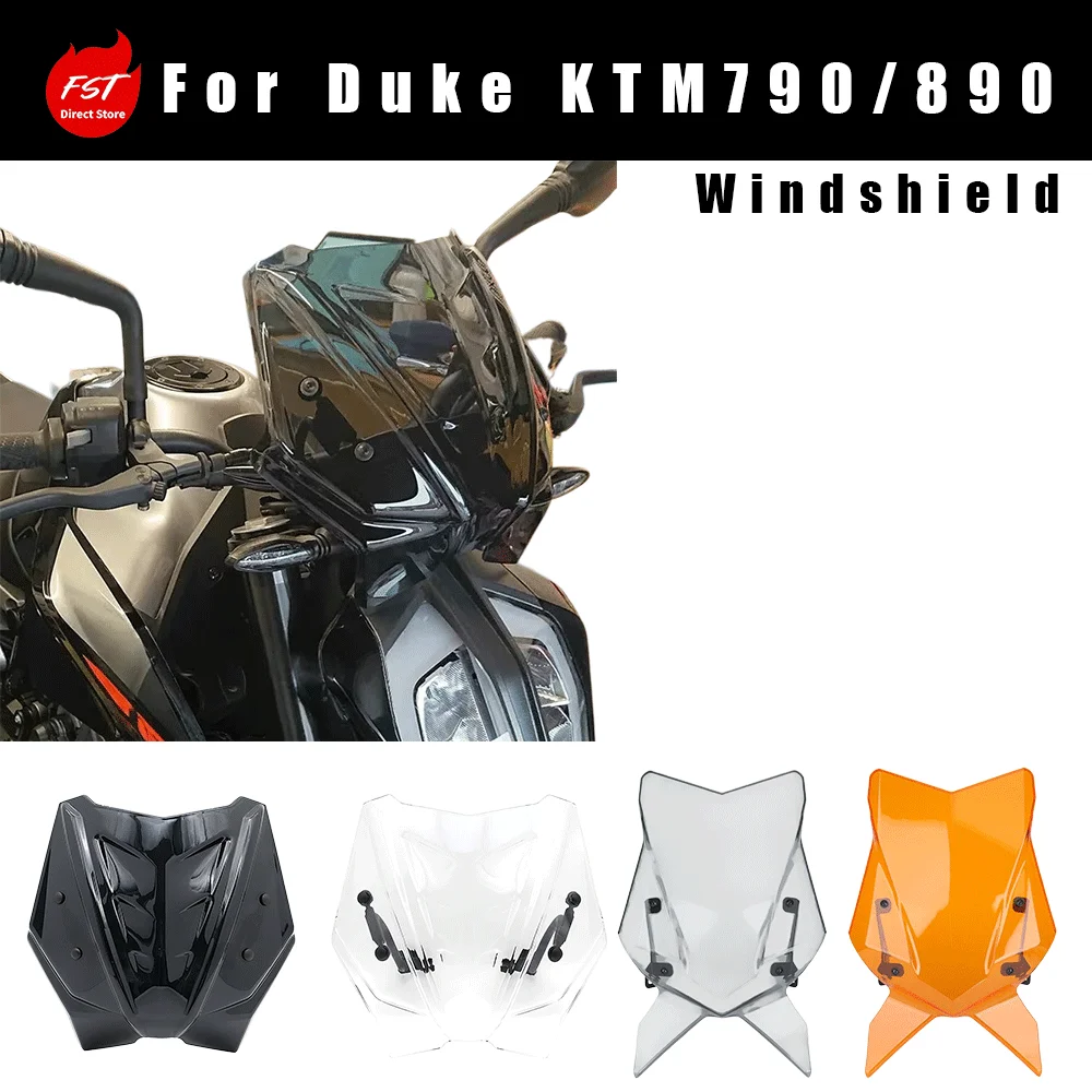 

Fits KTM 790 890 Duke, Front Windshield, Wind Deflector & Chest Protector