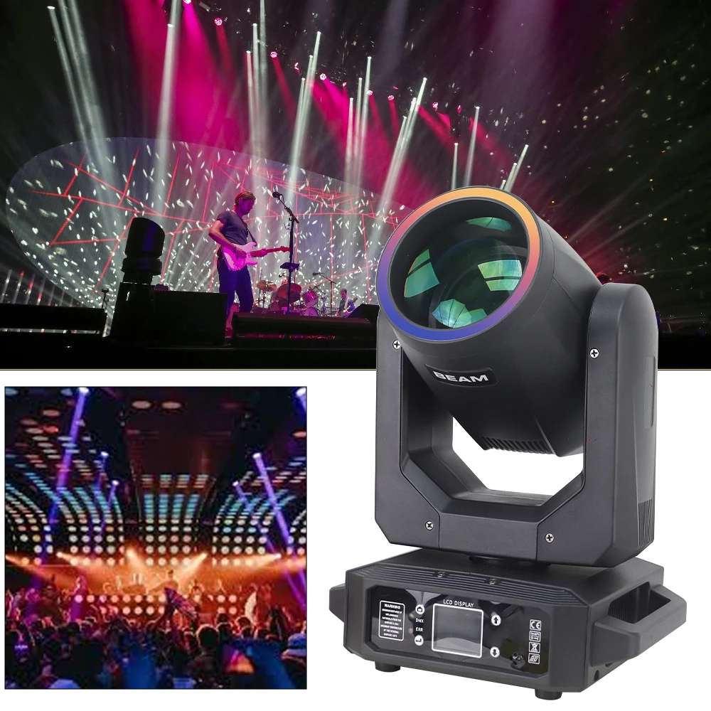 10Pcs/lot LED With Ring Moving Head Light 200W Beam+Spot+18 Rotating Prisms+Rainbow Effect Dmx Stage Light Effect Light Disco Dj