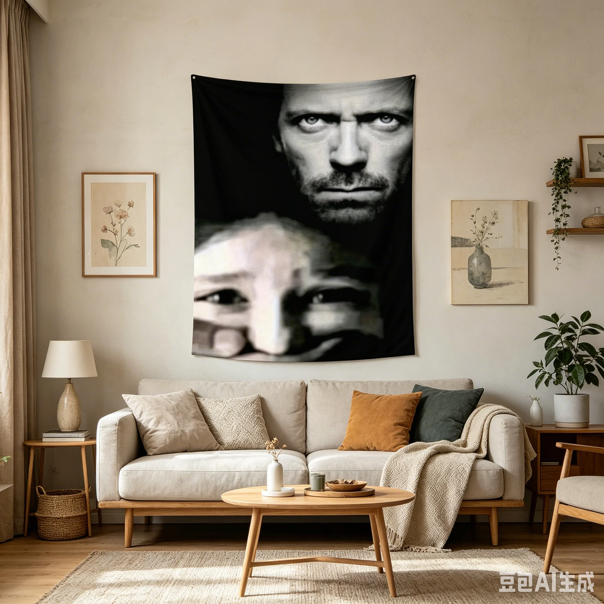 1 Stück Dr. House Gregory House Meme Wandteppich, TV-Serien-Fan Wandbehang, Coole Zimmerdekoration, Großformat, Polyester 2D-Druck, Schlafzimmer-Deko