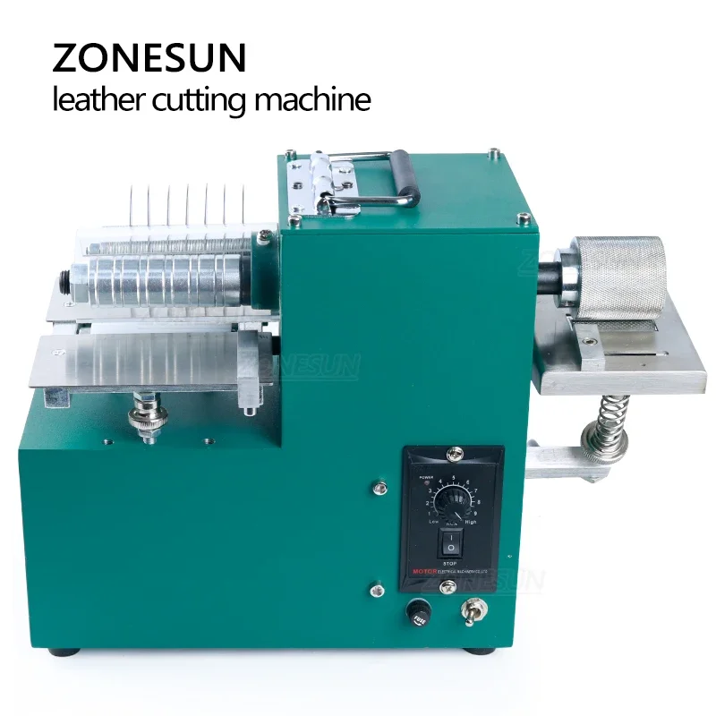 ZONESUN V04 Double Head Leather Machine Belt Cutter Strap Cutting Machine Edge Folding Laminating Machine Leathercraft  Slicer