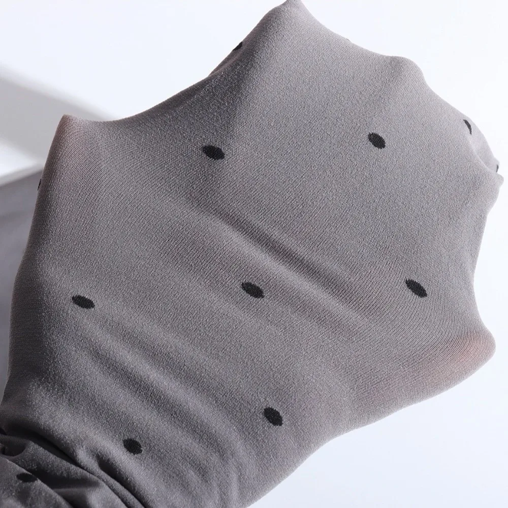 Sexy Grey Polka Dot Tights Elastic Polka Dot Heart Pattern Pantyhose Slim Fit Good Stretch Body Stockings Autumn & Winter