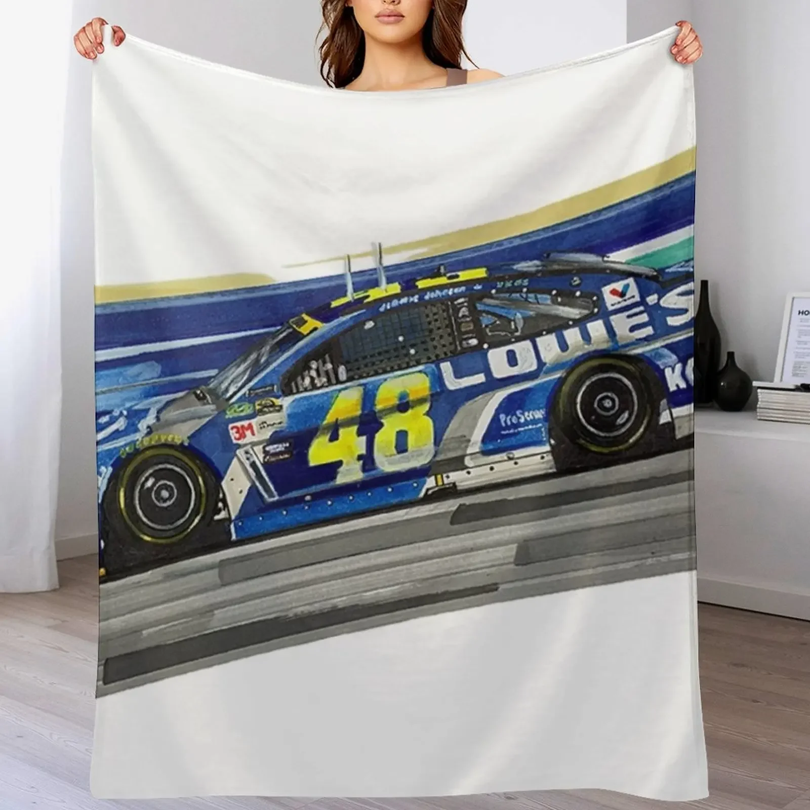 

Jimmie Johnson Throw Blanket Decoratives Giant Sofa Cute Plaid Soft Plaid Blankets