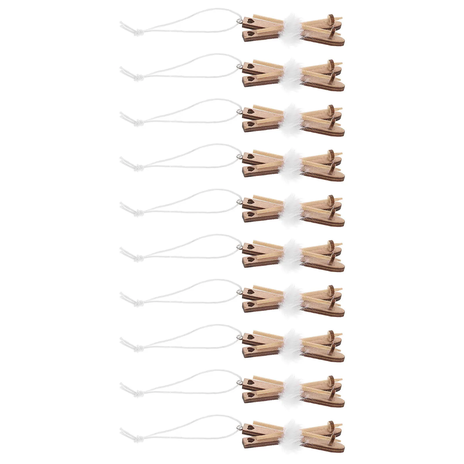 

10Pcs Christmas Tree Hanging Mini Rustic Wooden Sleigh Ornaments DIY Holiday Table Decor Festive Sled Hanging Ornaments